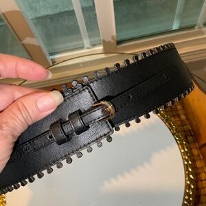 Ann Taylor Lovely & Unique Genuine Black Leather Belt